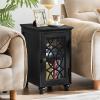 Joaxswe Narrow Side Table Set 2 with Glass Door Storage view 2