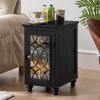 Joaxswe Narrow Side Table Set 2 with Glass Door Storage view 3