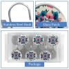 Chenille Print Shower Curtain Hooks,Set of 12 Shower Curtain Rings,Shower Hooks for Curtain Shower Rings,Rust Proof Metal Shower Hooks view 3