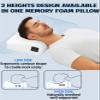 ARniwer Wave Shape Cervical Memory Foam Pillow for Neck Support, Neck Contour Cervical Orthopedic Bed Pillow, Ergonomic Design, Built-in Wireless Bluetooth Music, Free Pillowcase Included (Blue) view 3