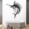 Metal Sailfish Wall Art, Swordfish Metal Wall Art, Ocean Wall Decor, Nautical Wall Hanging, Coastal Wall Sculpture, Sea Life Wall Sculpture for Bathroom, Outdoor, Pool (Gold, 53"x47"/135x120cm) view 3