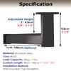 Closet Rod L-Shaped Clothes Hanging Bar, Under Cabinet Hanger Pipe Set with End Supports, Metal wardrobe pole(48cm/18.9in/1.6ft) view 2