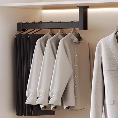 Closet Rod L-Shaped Clothes Hanging Bar, Under Cabinet Hanger Pipe Set with End Supports, Metal wardrobe pole(88cm/34.6in/2.9ft)