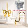 YanKiTour Gold Bow Shower Curtain Hooks, 12 Pack Metal Decorative Rings, Rust Proof Bow Knot Design for Bathroom Bedroom Living Room Baby Room Nursery Art Decor (Gold 3) view 4