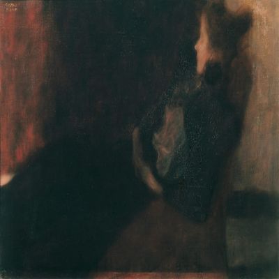 iiRTTFiRT Famous Print Painting Minimalist Artwork Dame Am Kamin by Gustav Klimt Nature Pictures for Home Decor 60x90cm