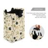 Blackish-green Leaves laundry baskets, and waterproof clothes storage basket with sturdy handle for toys house 51L bolsa para ropa sucia view 3