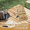 Frdhee Travel Spice Kit, Portable Spice Bag with 10 Spice Jars, 10 Empty Glass Spice Containers with Canvas Storage Bag Organizer, Seasoning Bottle Holder for Outdoor Camping BBQ view 2