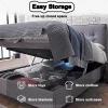 2 PCS Electric Steel Bed Lift Mechanism with Remote Control, 600KG Load Capacity Lid Support Hinge for Storage Box Bed and Sprung Divan Bases Black-1.1m view 3