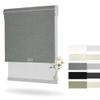 Boolegon Cordless Dual Roller Shades, Jacquard Grey and Grey, 77" W x 64" H view 1