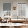 Boolegon Cordless Dual Roller Shades, Jacquard Grey and Grey, 77" W x 64" H view 4