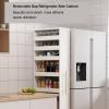 DQSPDBD Light Walnut, Slim Storage Cart, Kitchen Rolling Cart, Narrow Storage Cabinet with Handle & Wheels, Wood Spice Rack Next to Fridge, Pantry Shelf for Kitchen, Small Spaces view 2