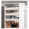 DQSPDBD Light Walnut, Slim Storage Cart, Kitchen Rolling Cart, Narrow Storage Cabinet with Handle & Wheels, Wood Spice Rack Next to Fridge, Pantry Shelf for Kitchen, Small Spaces view 4