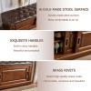 Topjia Solid Wood Shoe Bench with Hidden Storage,Leather Upholstered Entryway Shoe Cabinet,Retro Shoe Rack Bench for Hallway, Front Door(15" D x 43.4" W x 17.7" H, Dark Brown) view 3