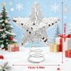 Christmas Tree Topper Decorations, Disco Star Xmas Tree Topper, 3D Silver 5 Point Star Treetop for Christmas Tree Ornament, 8.8" view 3