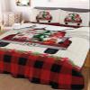 BketraquerC Twin XL Quilt Set, Vintage Christmas Tree Dwarf Lightweight Soft Microfiber Summer Bedspread Coverlet with 2 Pillow Shams, Red Black Check 3 Piece Bedding Set for All Seasons view 2