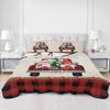 BketraquerC Twin XL Quilt Set, Vintage Christmas Tree Dwarf Lightweight Soft Microfiber Summer Bedspread Coverlet with 2 Pillow Shams, Red Black Check 3 Piece Bedding Set for All Seasons view 3