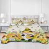 BketraquerC Twin Quilt Set, Yellow Gnome Bee Flower Leaf Lightweight Soft Microfiber Summer Bedspread Coverlet with 2 Pillow Shams, Farmhouse Pastoral Theme 3 Piece Bedding Set for All Seasons view 1