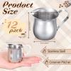 12 Pcs Stainless Steel Bell Creamers, 3 oz Small Creamer Pitcher, Mini Creamer Dispenser with Pouring Spout, Espresso Frothing Pitcher Cup for Restaurant Cafes Home view 2