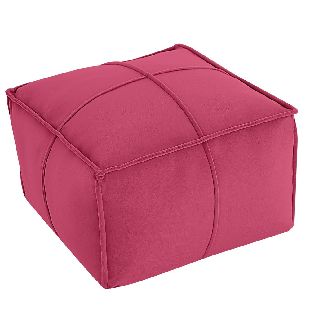 MeMoreCool Pouf Ottoman Foot Rest, 20x15 Inch Round Footstool, Red