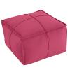 MeMoreCool Pouf Ottoman Foot Rest, 20x15 Inch Round Footstool, Red view 1