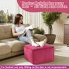 MeMoreCool Pouf Ottoman Foot Rest, 20x15 Inch Round Footstool, Red view 3