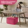 MeMoreCool Pouf Ottoman Foot Rest, 20x15 Inch Round Footstool, Red view 4