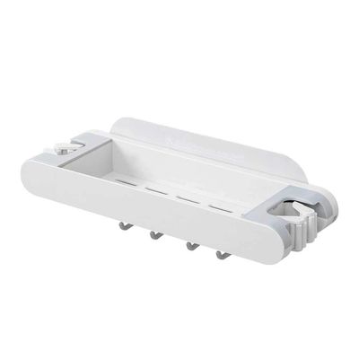 DFWZMQTG Punching-Free Wall-Mounted Bathroom Shelf Mop Clip Toilet Towel Storage Rack Hook(OneColor)