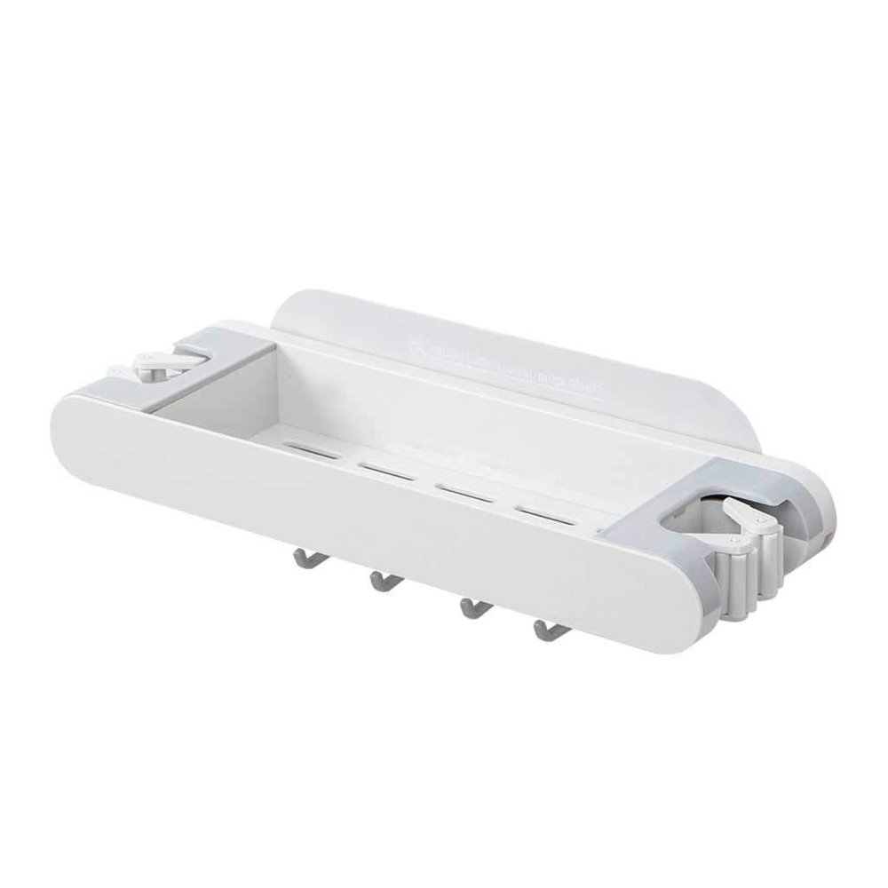 DFWZMQTG Punching-Free Wall-Mounted Bathroom Shelf Mop Clip Toilet Towel Storage Rack Hook(OneColor)