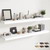 72 Inch Long Floating Shelves for Wall Set of 2, 12"D Wood Grain Bathroom Shelves with Invisible Brackets, Easy Install Engineered Wood Storage Shelves for Kitchen, Living Room, Bedroom, White Finish view 1
