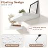 72 Inch Long Floating Shelves for Wall Set of 2, 12"D Wood Grain Bathroom Shelves with Invisible Brackets, Easy Install Engineered Wood Storage Shelves for Kitchen, Living Room, Bedroom, White Finish view 4