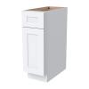 HCIOAN Solid Wood Frame Shaker Base Cabinet 1 Door 1 Drawer with Soft Close Hinges and Slides, 15" W x 24" Lx 34.5" H,Kitchen Cabinet Storage for Modern Home, Easy Assembly RTA in Shaker White view 1