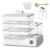 800W 3-Tier Electric Food Steamer with 24L Capacity, Touch Screen, Independent Water Tank, 24h Timer, Auto Shut-Off - Ideal for Healthy Cooking (Blue) view 1