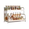 Double layer Spice Rack,Carbon Steel Kitchen Countertop Storage Rack with Foot Pad,Suitable For Storage Countertop Storage Room(30cm) view 1