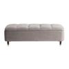 YCKEGEW Modern Ottoman with Storage Velvet Upholstery Bench End of Bed,Large Storage Seat Footstool for Counch,Rectangular Entry Bench for Change Shoe(Light Grey,100cm) view 1