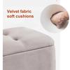 YCKEGEW Modern Ottoman with Storage Velvet Upholstery Bench End of Bed,Large Storage Seat Footstool for Counch,Rectangular Entry Bench for Change Shoe(Light Grey,100cm) view 4