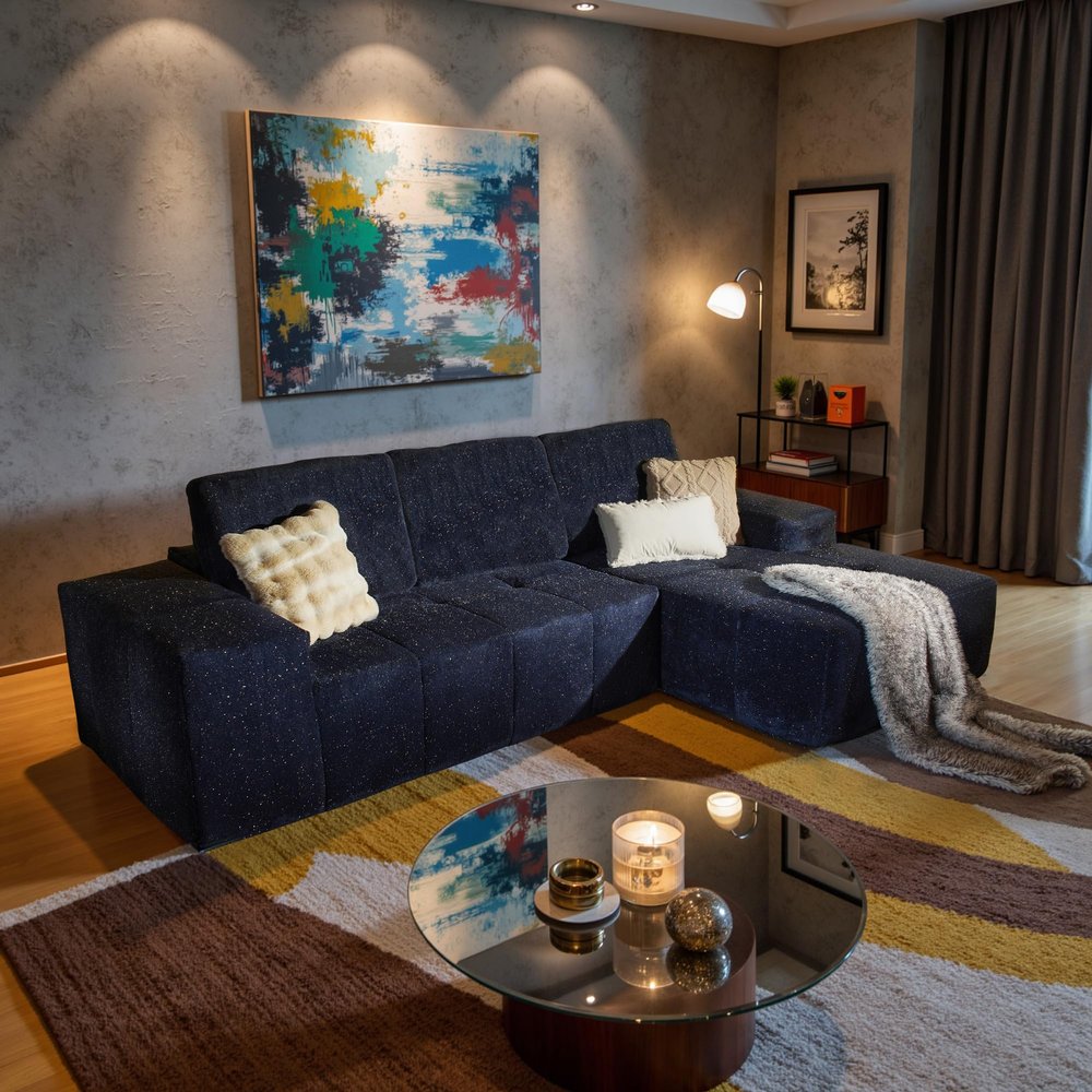 114" Cloud Sectional Couches for Living Room,L Shaped Boneless Couch in A Box,Fluffy Sleeper Sofa with Comfy Chaise No Assembly Required,Blue