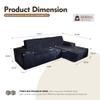 114" Cloud Sectional Couches for Living Room,L Shaped Boneless Couch in A Box,Fluffy Sleeper Sofa with Comfy Chaise No Assembly Required,Blue view 2