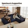114" Cloud Sectional Couches for Living Room,L Shaped Boneless Couch in A Box,Fluffy Sleeper Sofa with Comfy Chaise No Assembly Required,Blue view 4