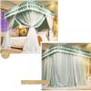 Double Bed Canopy Mosquito Net, Decorative Bed Curtain for Girls' Princess Room Bedroom with Metal Support view 4