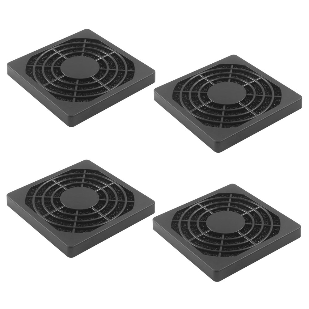 Hitefu 60mm Black Plastic Fan Filter Cover, 4 Pcs