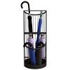 OTQEFTN Gold 2 Tier Large Round Umbrella Stand with 5 Hooks & Drip Tray Hotel Umbrella Holder Rack view 1