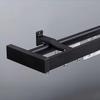 Wall-mounted Double Curtain Track, Heavy-duty Metal Track Set With Adjustable Mounting Brackets, Suitable For Partitions, Hotels, Bedrooms, And Living Rooms(Black,1.1m(3.6ft)) view 1