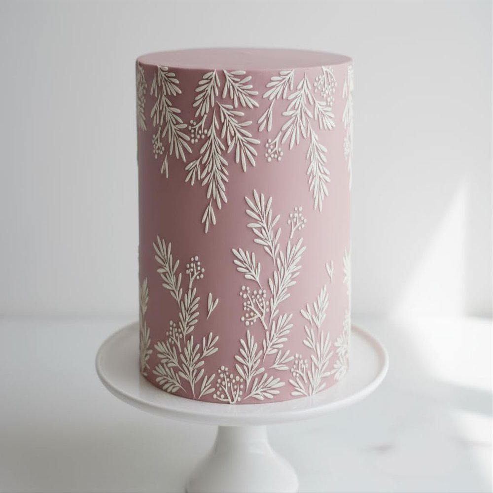 Lacupella Holiday Cake Decorating Stencil for Christmas New Year and Seasonal Celebration (Halle)