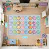 8x10 ft Classroom Smiley Carpet for Kids, Educational Play Rug view 3
