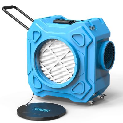 Air Scrubber with 3-Stage Filtration, HEPA Air Scrubber Negative Air Machine with Lockable 360 Wheels & Auto-Foldable Handle, Portable Heavy Duty Air Cleaner for Home Industrial Commercial Use