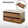 JOYSOURCE Stackable Storage Cabinet Set of 2 with 2 Drawers & Dark Glass Sliding Door Shelf Modular Cabinet Rectangle for Dining Room, Living Room Small Walnut Finish view 4