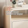 Bedside Cabinet with Drawer Open Shelf Leather-Wrapped Night Stand Multifunctional Storage Unit for Living Room Solid Construction(Brown) view 4