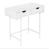 agnixnaf White Computer Desk with 2 Drawers, Metal Legs, Rectangular Standing Desk, Modern, for Home Office view 1