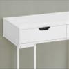 agnixnaf White Computer Desk with 2 Drawers, Metal Legs, Rectangular Standing Desk, Modern, for Home Office view 2