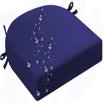IQNJERYV Outdoor Chair Cushions 2020 1919 1818 Set of 2/4 Waterproof Patio Chair Pads Round Corner Outdoor Seat Cushion with Ties for Garden Yard Lawn Furniture(Dark Blue,43x43x5cm 1pc)